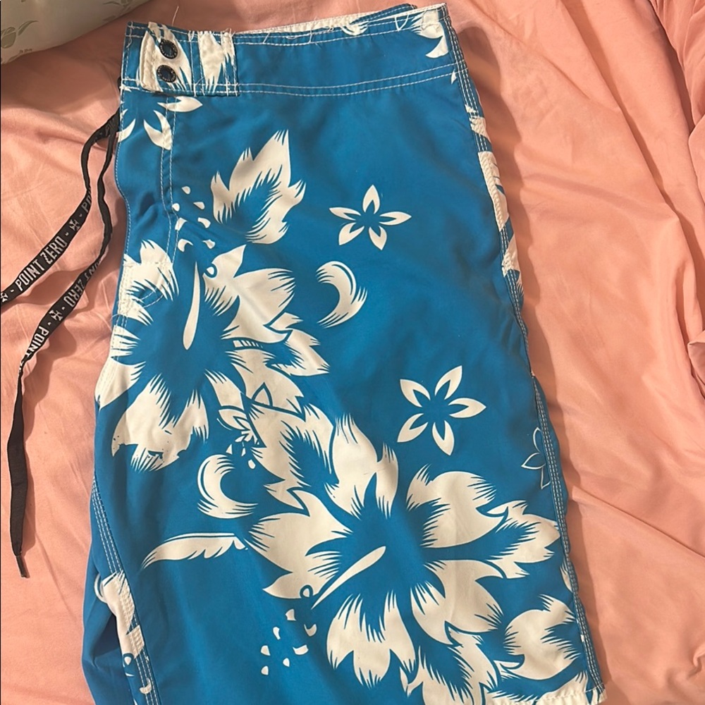 Blue Floral Board Shorts